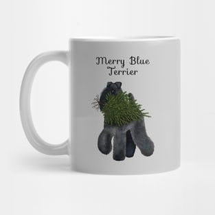 Merry Blue Terrier (Grey Background) Mug